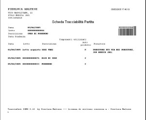 Una scheda di tracciabilit