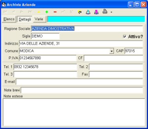 L'archivio delle aziende